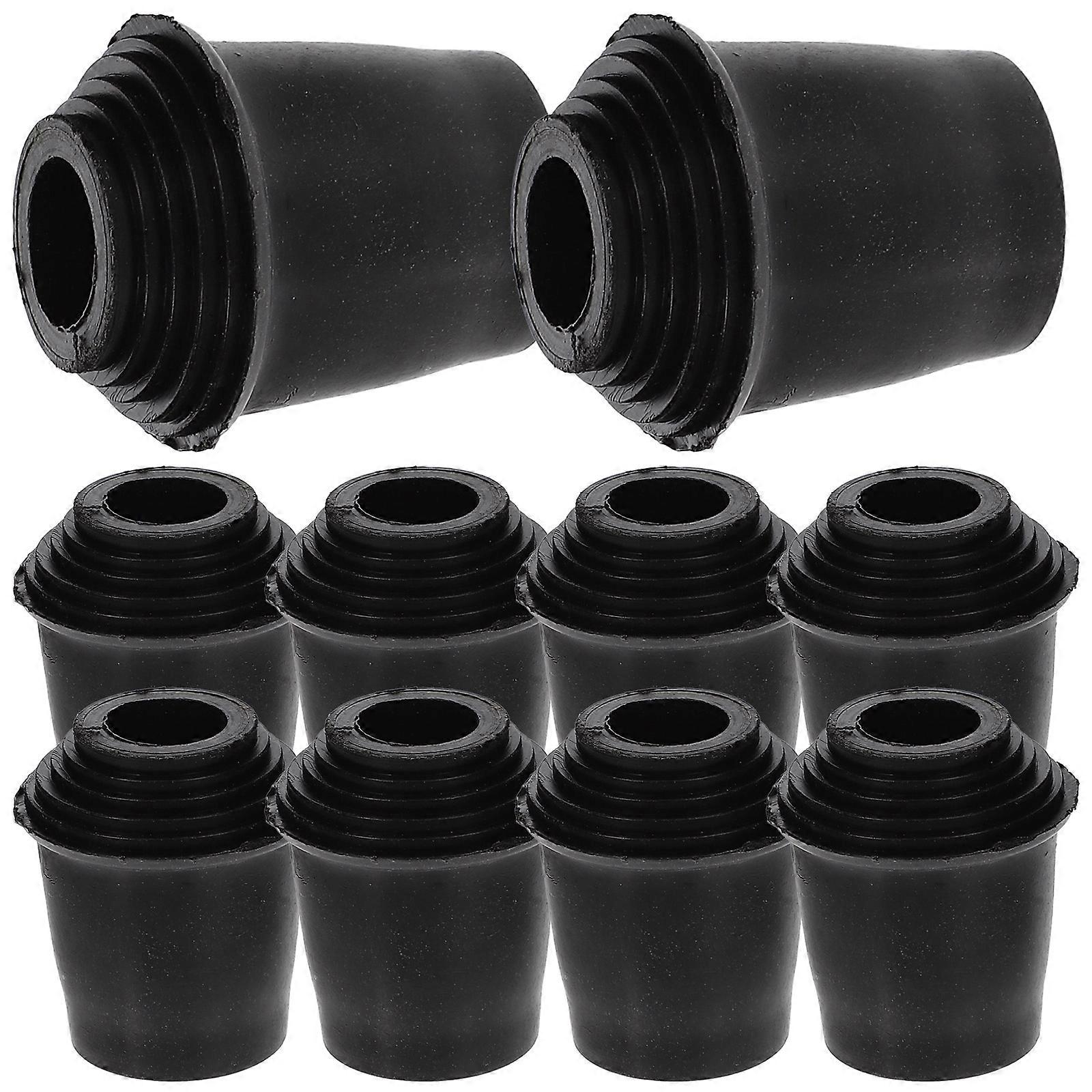 10pcs Black Rubber Drum Set Sleeves NonSlip Cushions for Enhanced Stability and Support