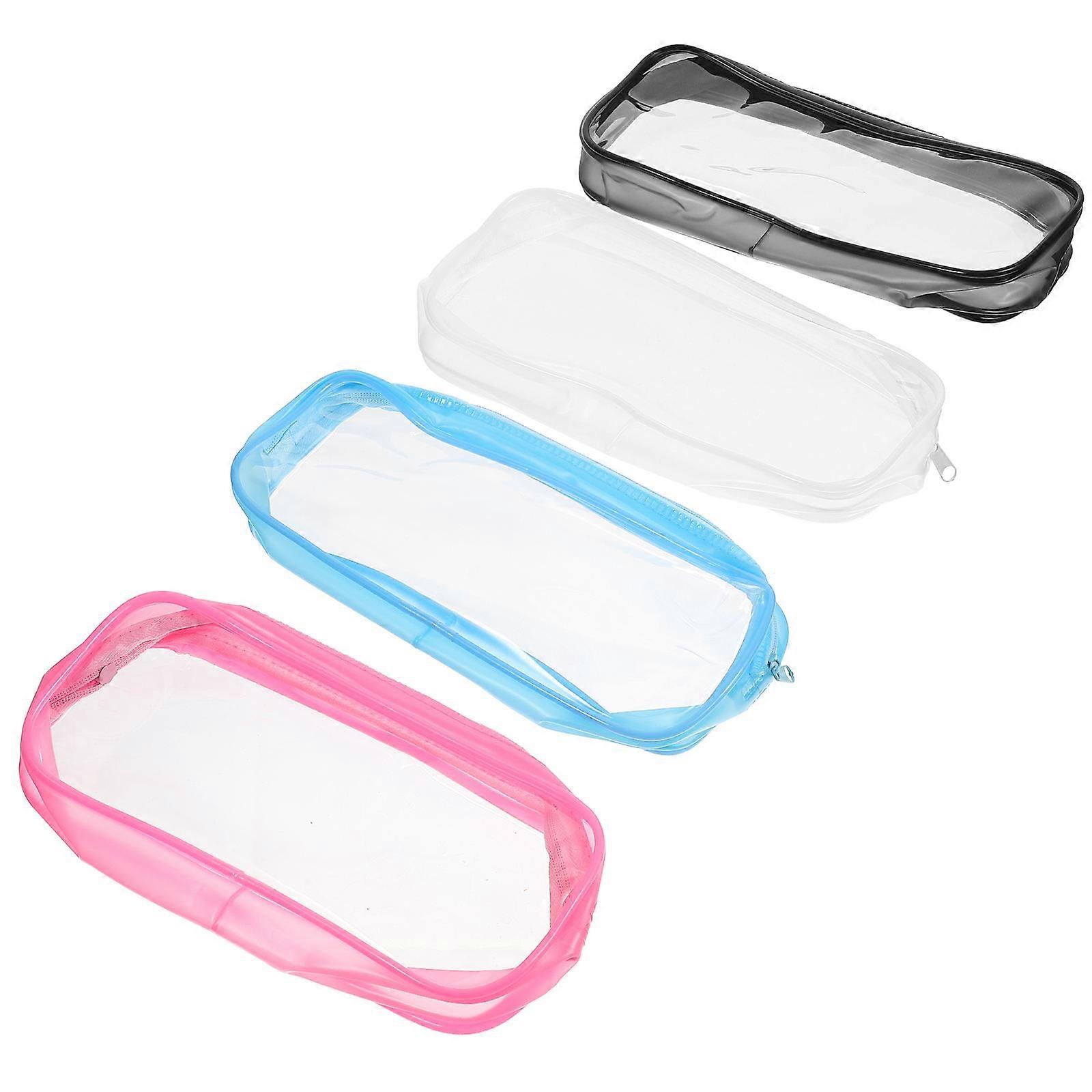Multi-Function Pencil Bag 4Set Rectangular Design For Kids With Stitching Perfect For Everyday Carry