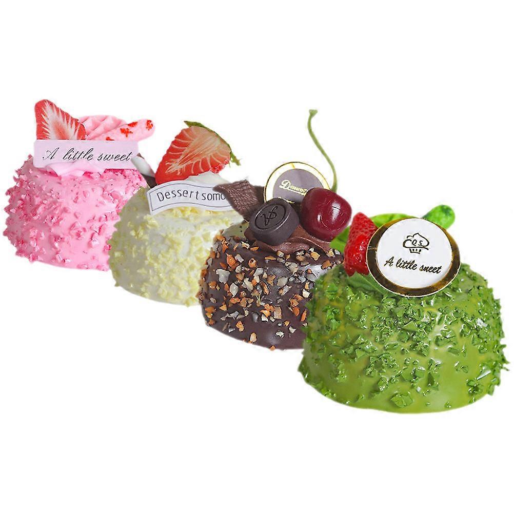 Artificial Cake Photo Prop 4Pcs Cake Models Realistic Food For Home Decoration And Photography Events In Various Colors