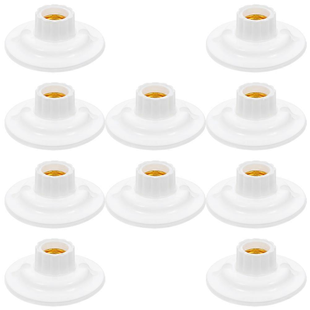 White Plastic Lamp Socket Holders for Home E27 Base Screw Bulbs 10 Pieces Design Safe and