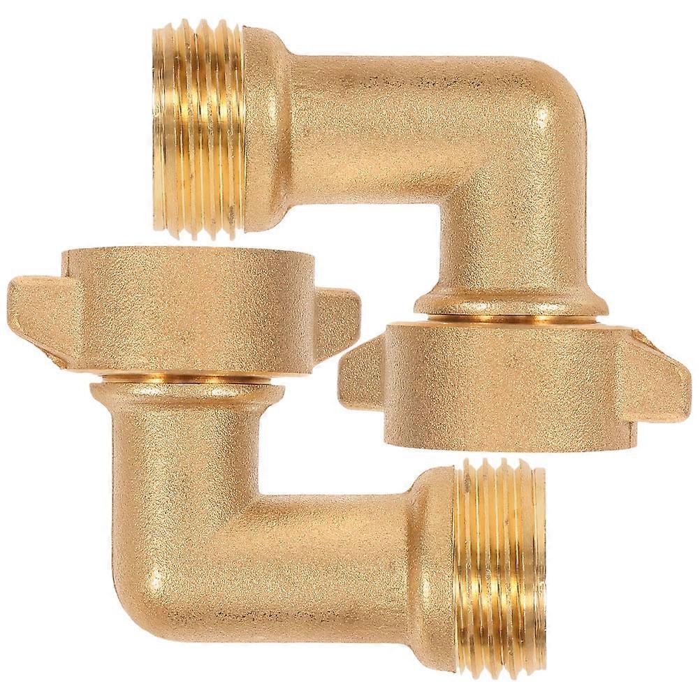 2pcs Brass 3/4 Inch Hose Elbow Adapter 90 Degree Garden Hose Fitting for Water Hose Attachment Connector