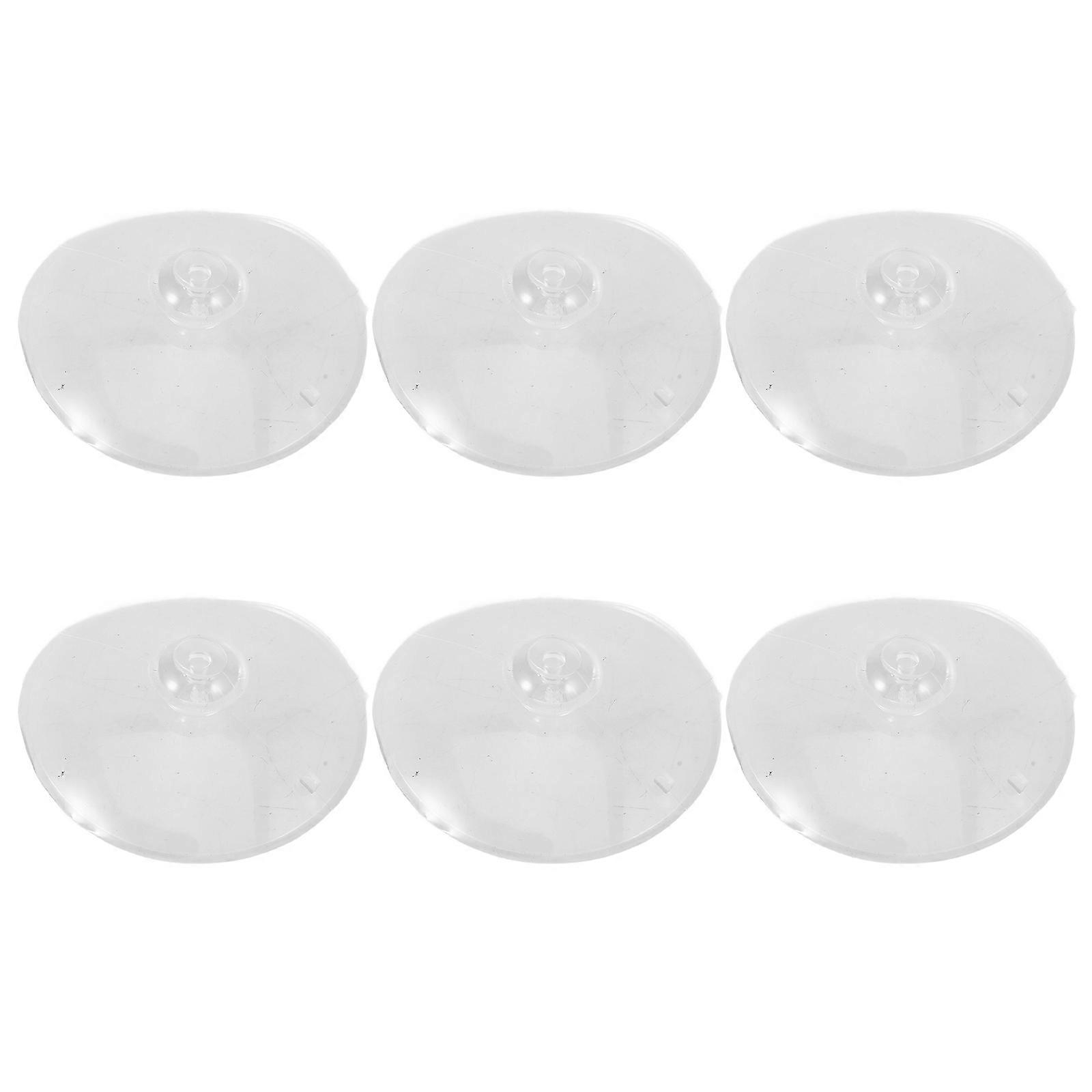 6pcs Transparent PVC Suction Cups for Front Windshield Sunshade Small Size