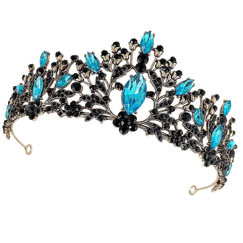 Wedding Crown Bride Rhinestone Headpiece Circular Shape Zinc Alloy Sky-Blue 16X16CM 1Pack