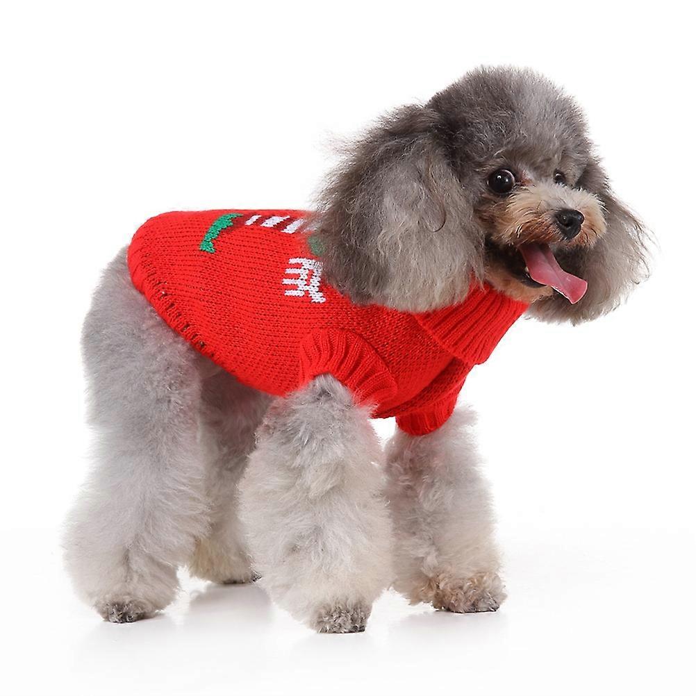 Red Pet Sweater Polyester Clown Perfect for Christmas Parties and Outdoor Activities Size 2XL