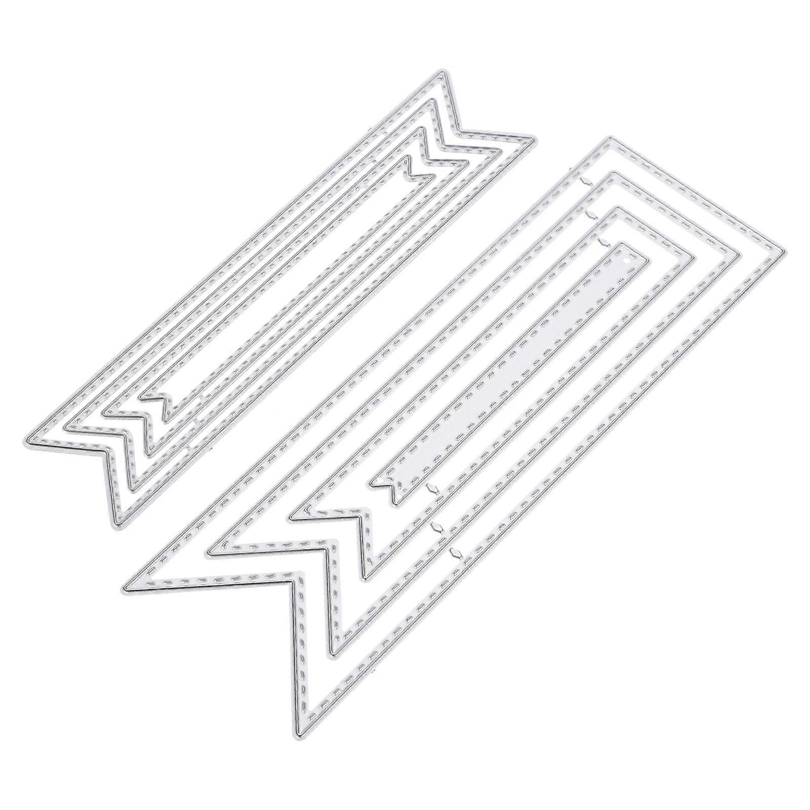 2Set Embossing Stencils For Greeting Card Making Silver Bookmark Cutting Dies