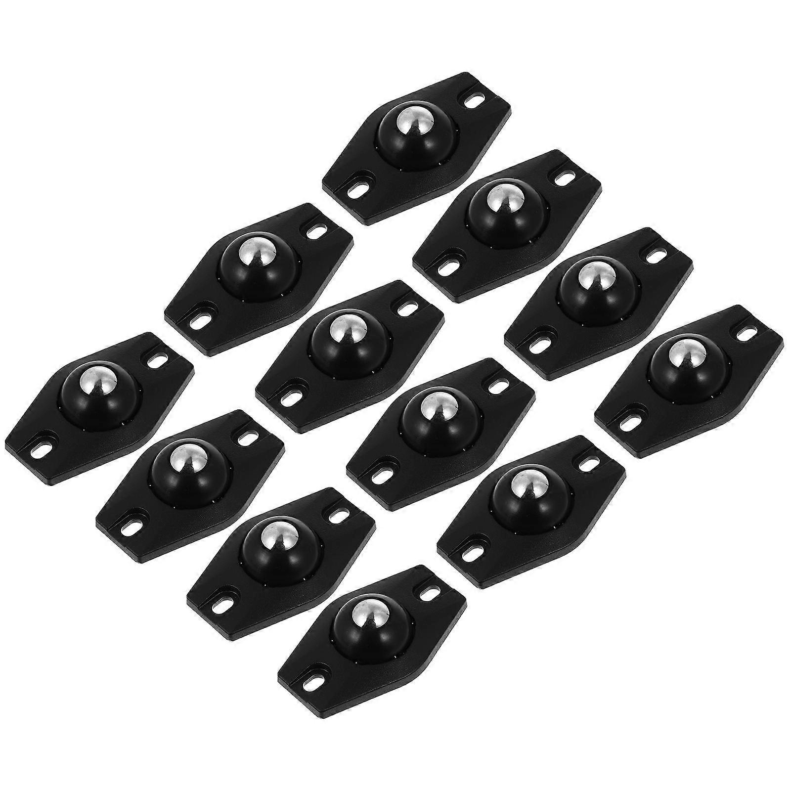 Self Adhesive Caster Wheels for Smooth Moving with Durable PVC Material Black 360 Degree Rotation