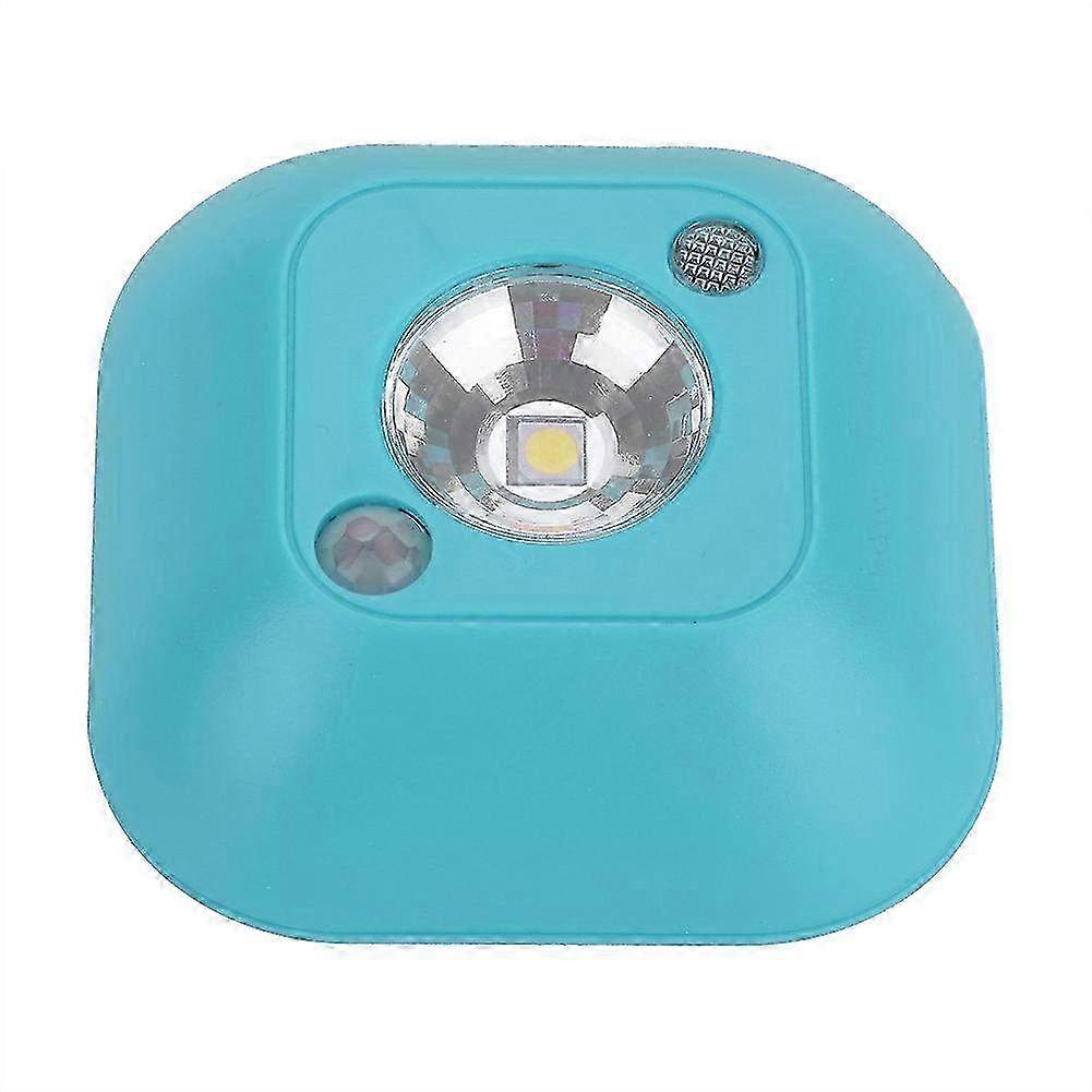 Mini Wireless LED Infrared Motion Sensor Night Light - Battery-Powered Blue Lamp for Wardrobe & Cabinet Illumination