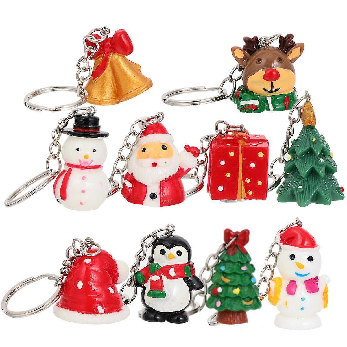 Christmas Style Key Ring Gifts Ideal For Friends Families And Coworkers In Assorted Color 10Pcs