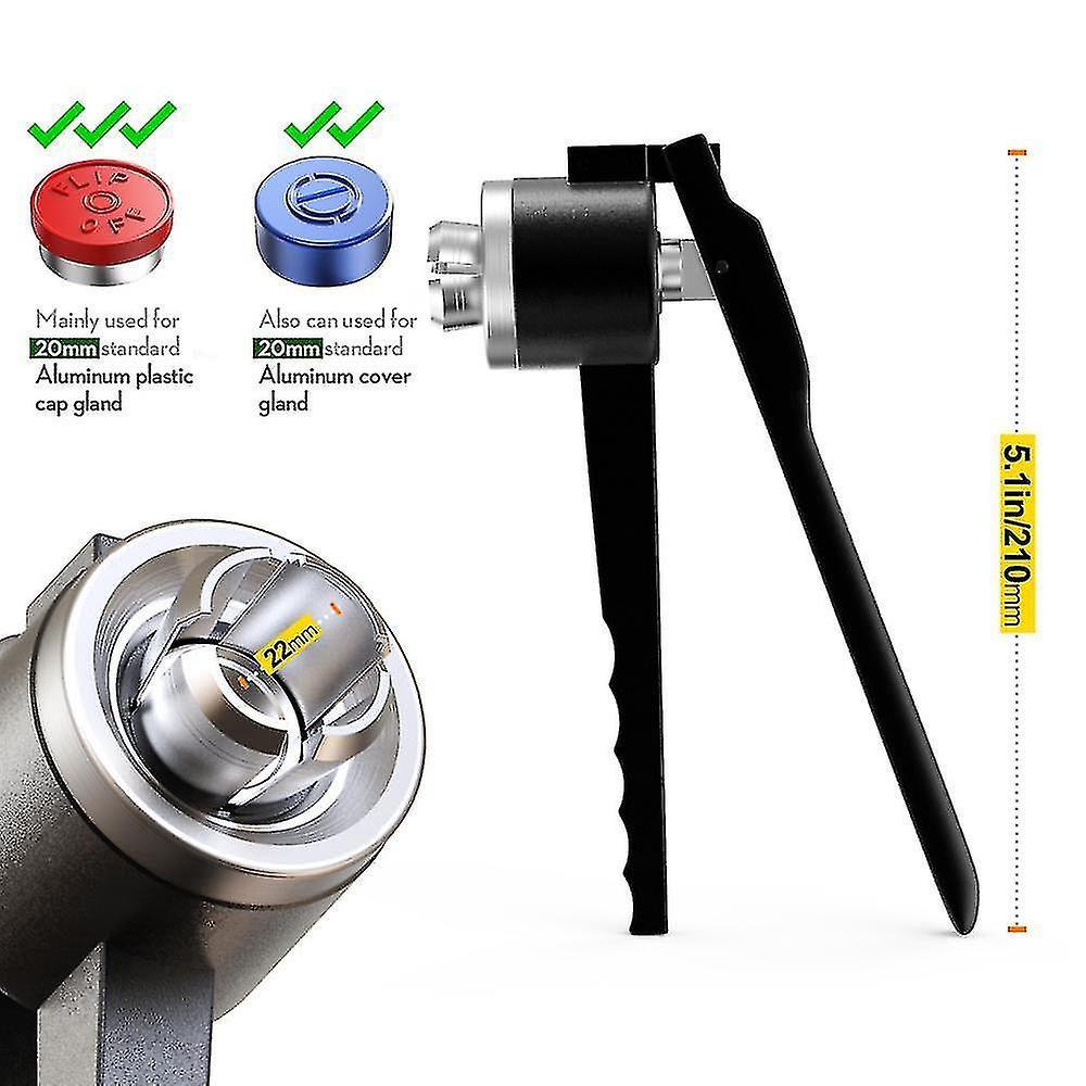 Stainless Steel Manual Vial Crimper Hand Sealing Machine For Crimping 20mm Flip Off Caps For Aluminu