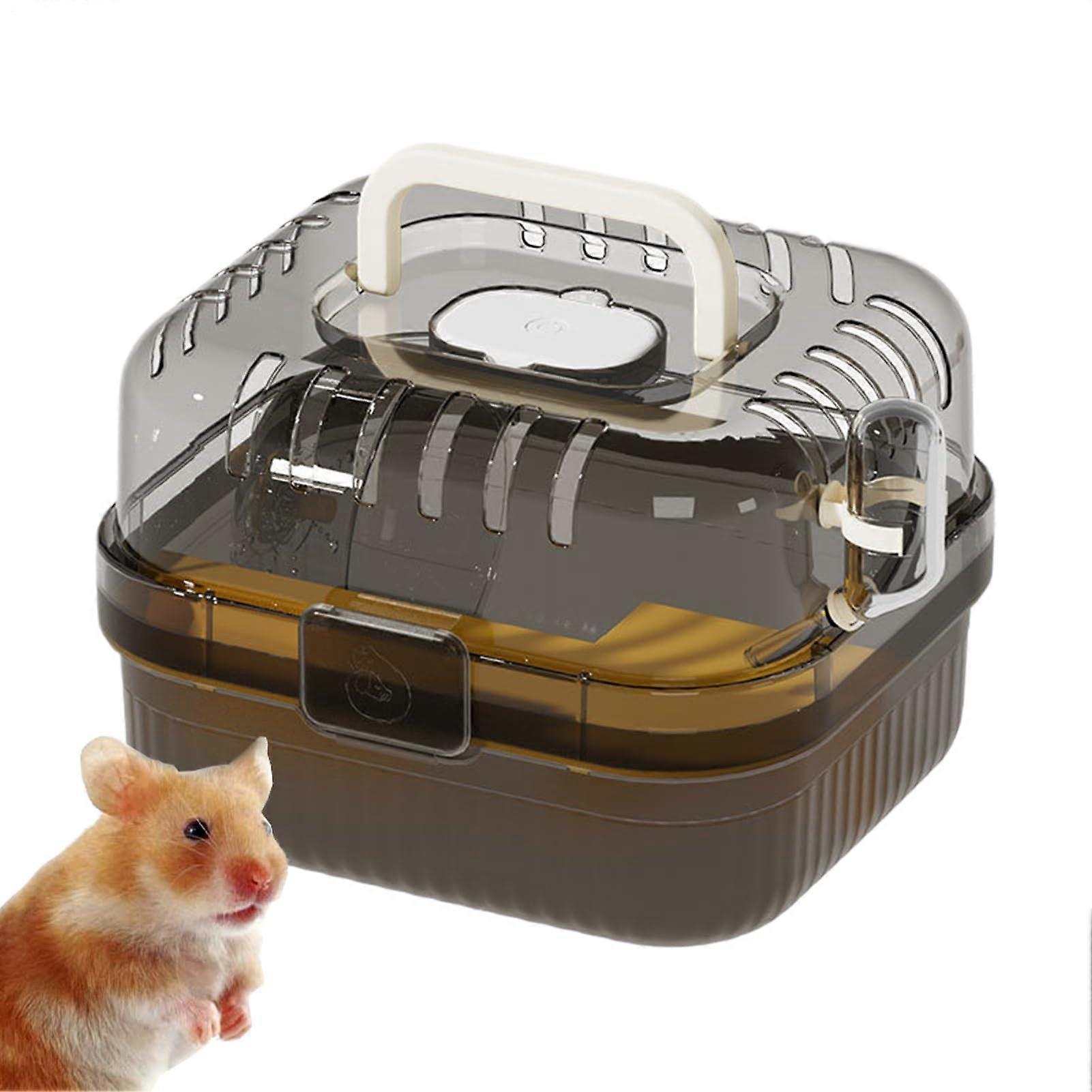Hamster travel carrier  Portable lightweight ventilated carrier with exercise wheel