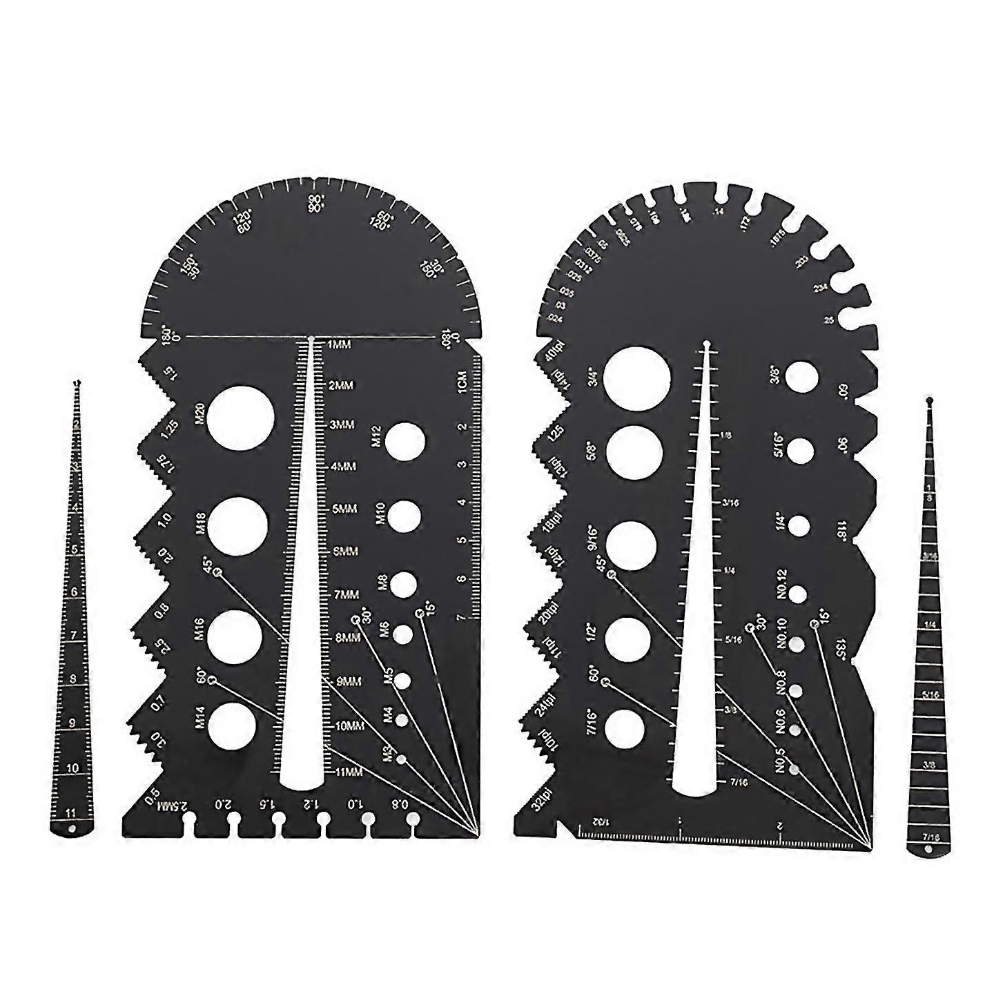 Per Set Multigauge con passo filettato metallico metrico e imperiale