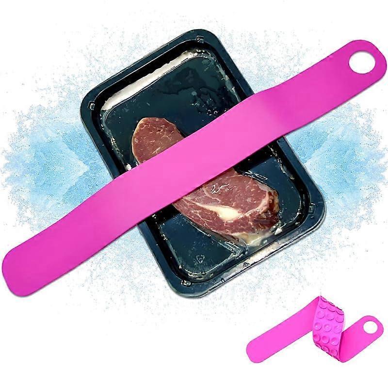 Defrosting Belt for Meat with Silicone Suction Cup, Quick Defrost Tool for Vegetables and Fruits, Non-Slip Pink Design