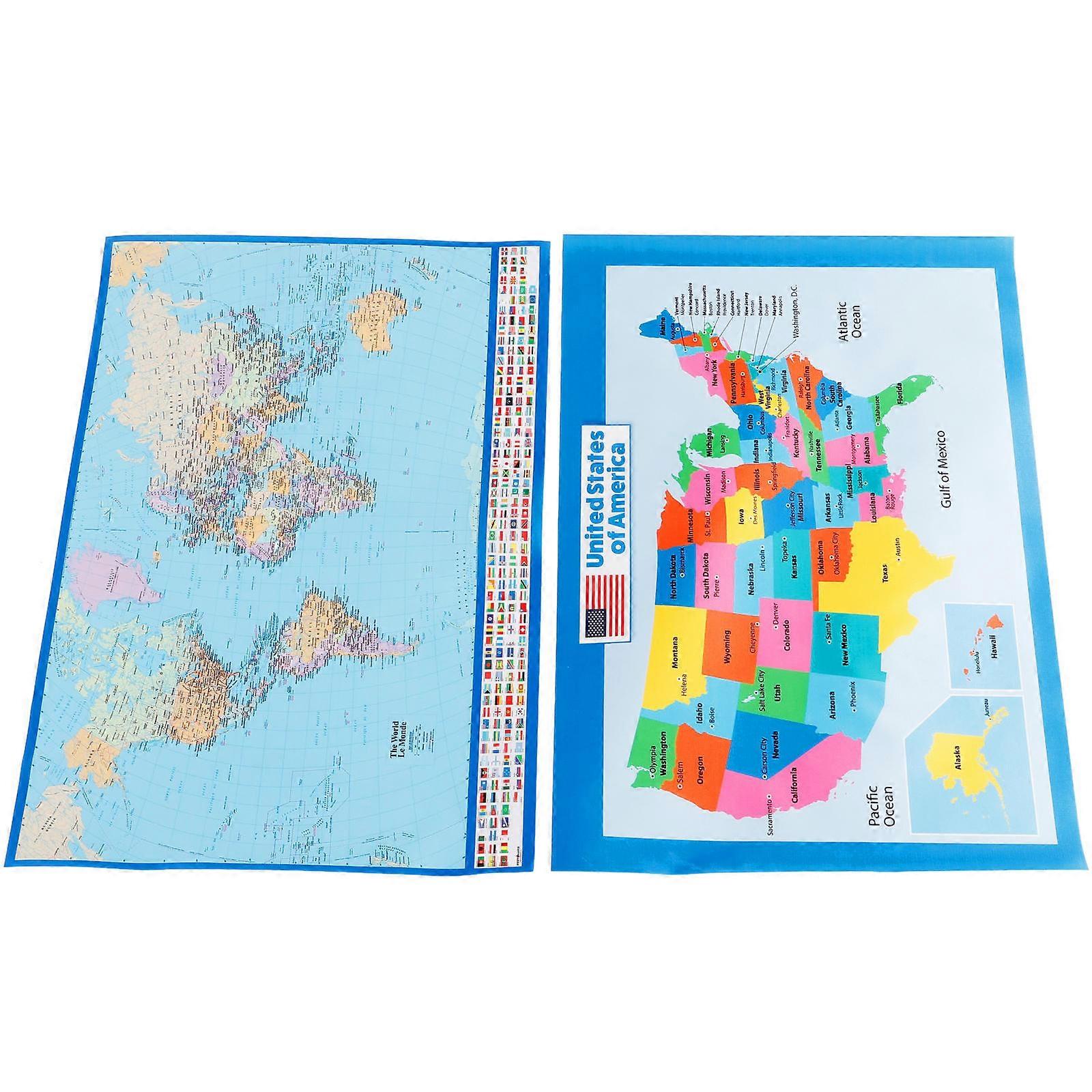 Educational World Map Poster for Cognitive Learning, Geography & Social Studies Decor