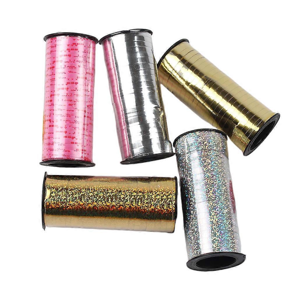Assorted Color Plastic Curling Ribbons for Decoration Gift Wrapping Balloons 5 Rolls 100 Yards