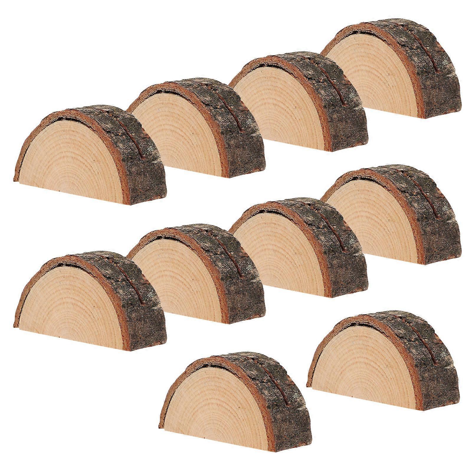 Wooden Half Ball Table Sign Holders Unique Note Display Stands for Weddings, Parties & Events Rustic Style Card Holders for Menus, Photos & Place