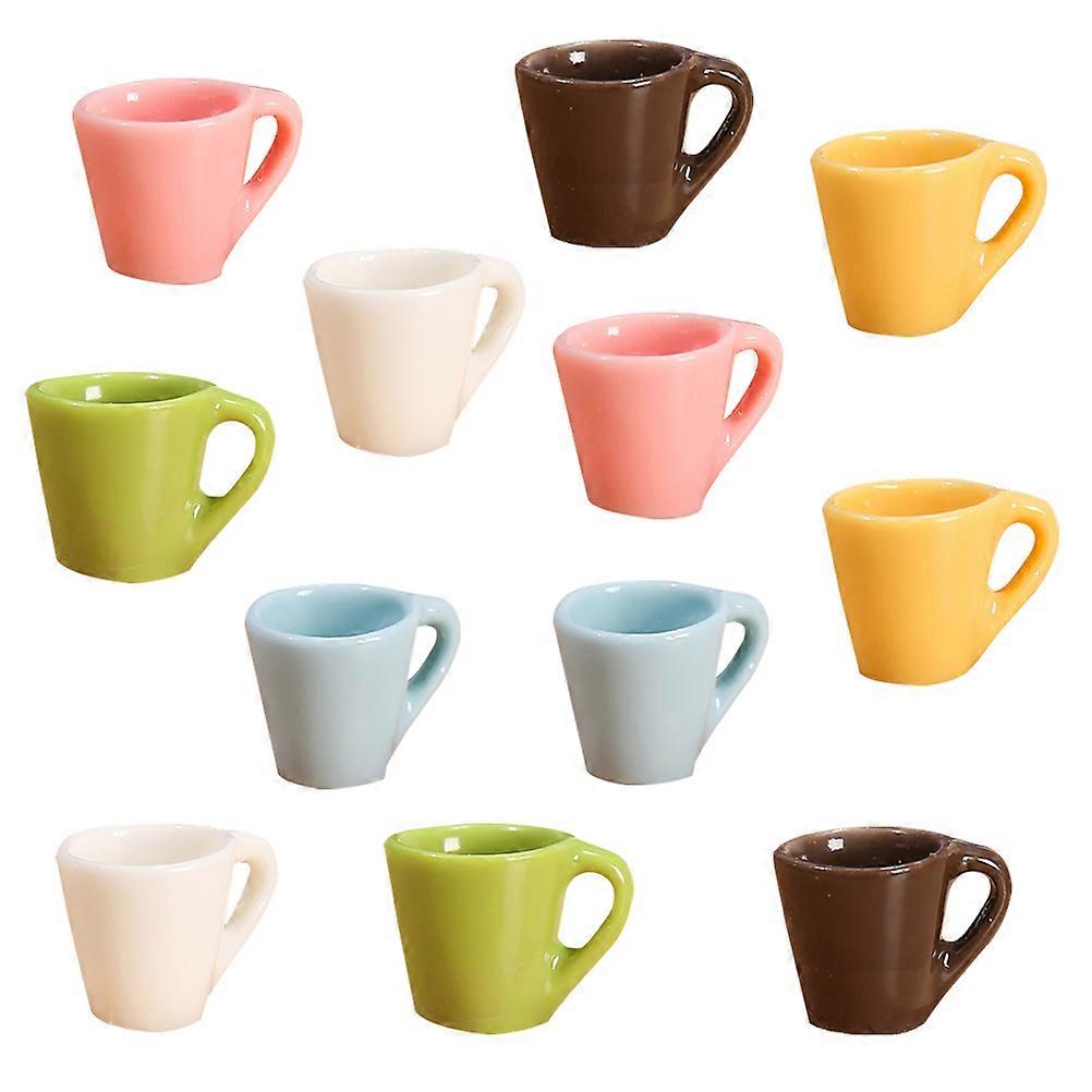 12Pack Miniature Cups Home Decoration Resin Ornaments Ideal For Doll House And DIY