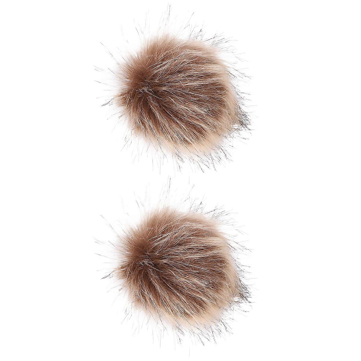 Fuzzy Míč Klobouk Výzdoba 2ks Kulaté Káva Fuzzy Míč Oblečení Doplňky Ležérní Oblečení Dekorace Pro Dívky