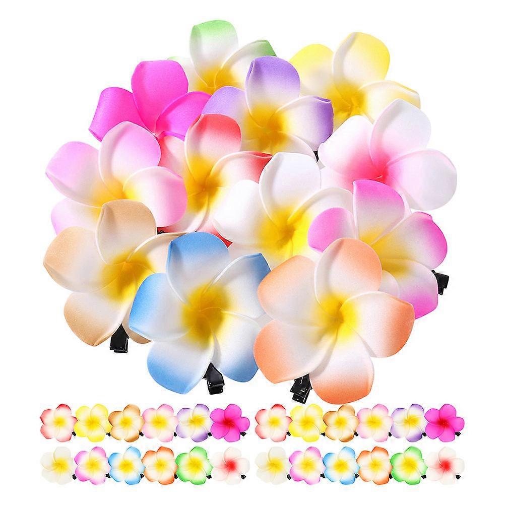 Here's a polished and engaging product description based on your input:
**36pcs Decorative Plumeria Hair Clips – Hawaiian Flower Barrettes for