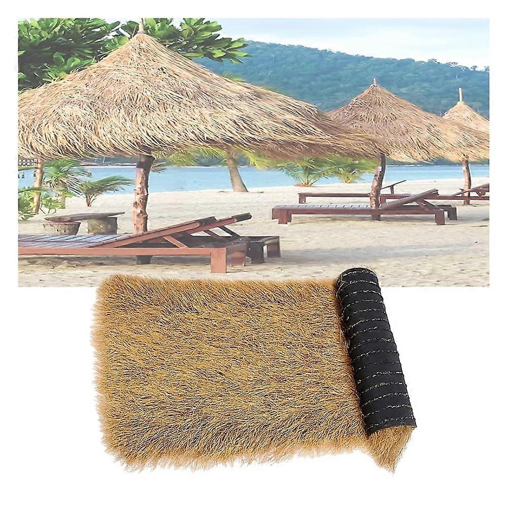 Synthetic Thatch Roof Roll for Patio Pool Decor, Artificial Mexican Straw, 1x4m Brown
