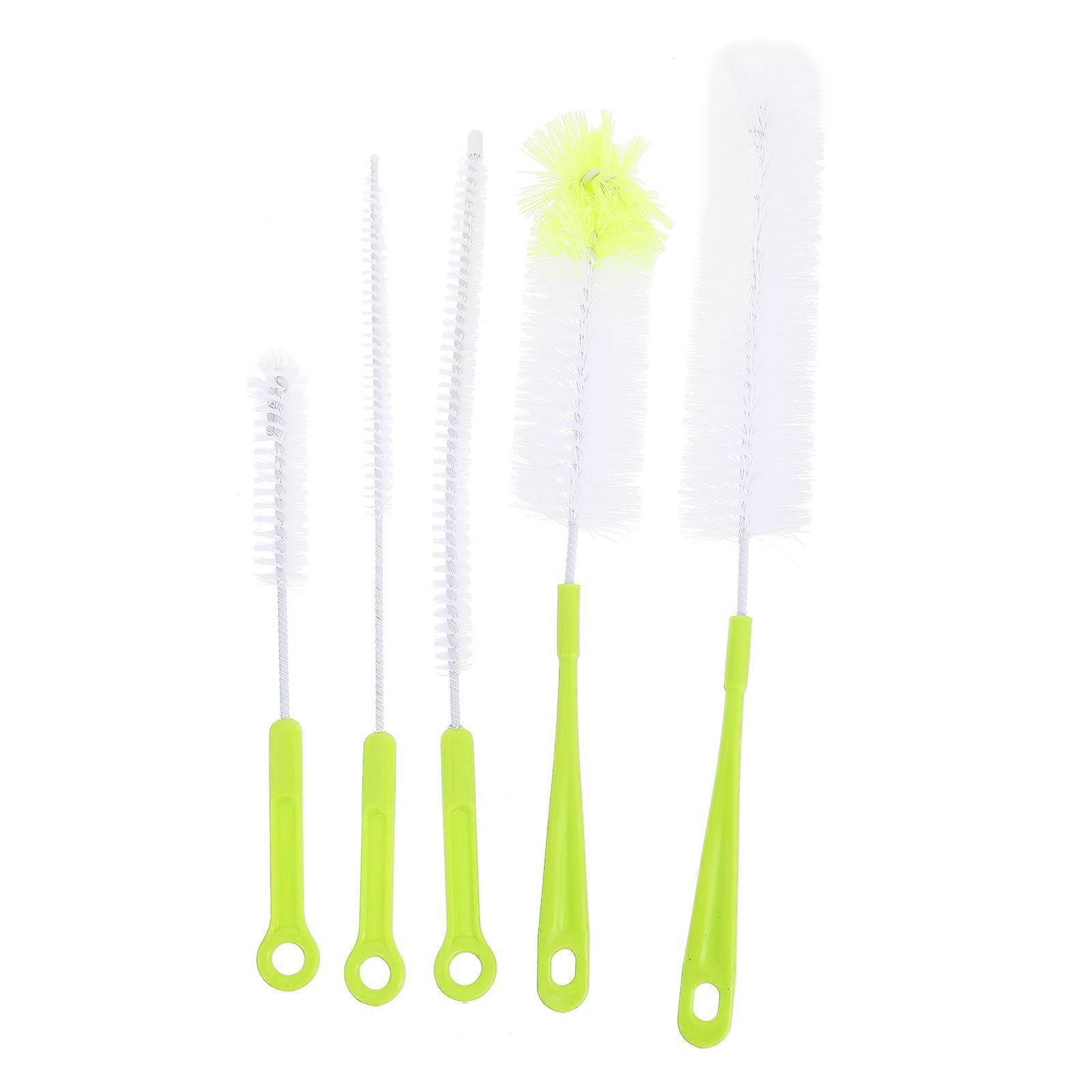 Milk Bottle Cleaning Brushes 5Pcs Long Handle Suitable For Daily Use In Home Cleaning Made Of Green PP Material For Efficient Cleaning