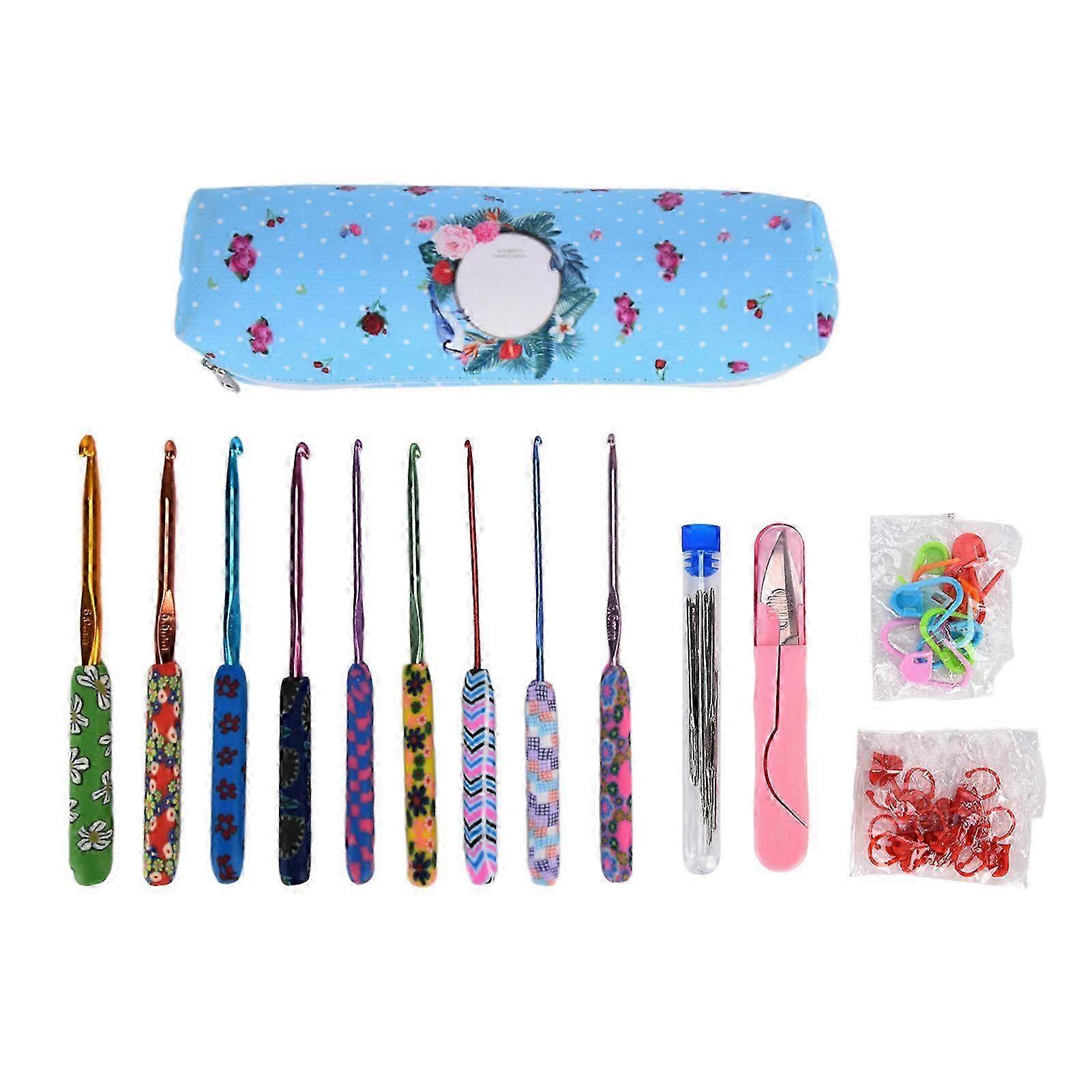 Colorful Ergonomic Crochet Hooks - Stress-Relief Aluminum Set for Easy and Practical Crafting with Wide Selection for All Skill Levels