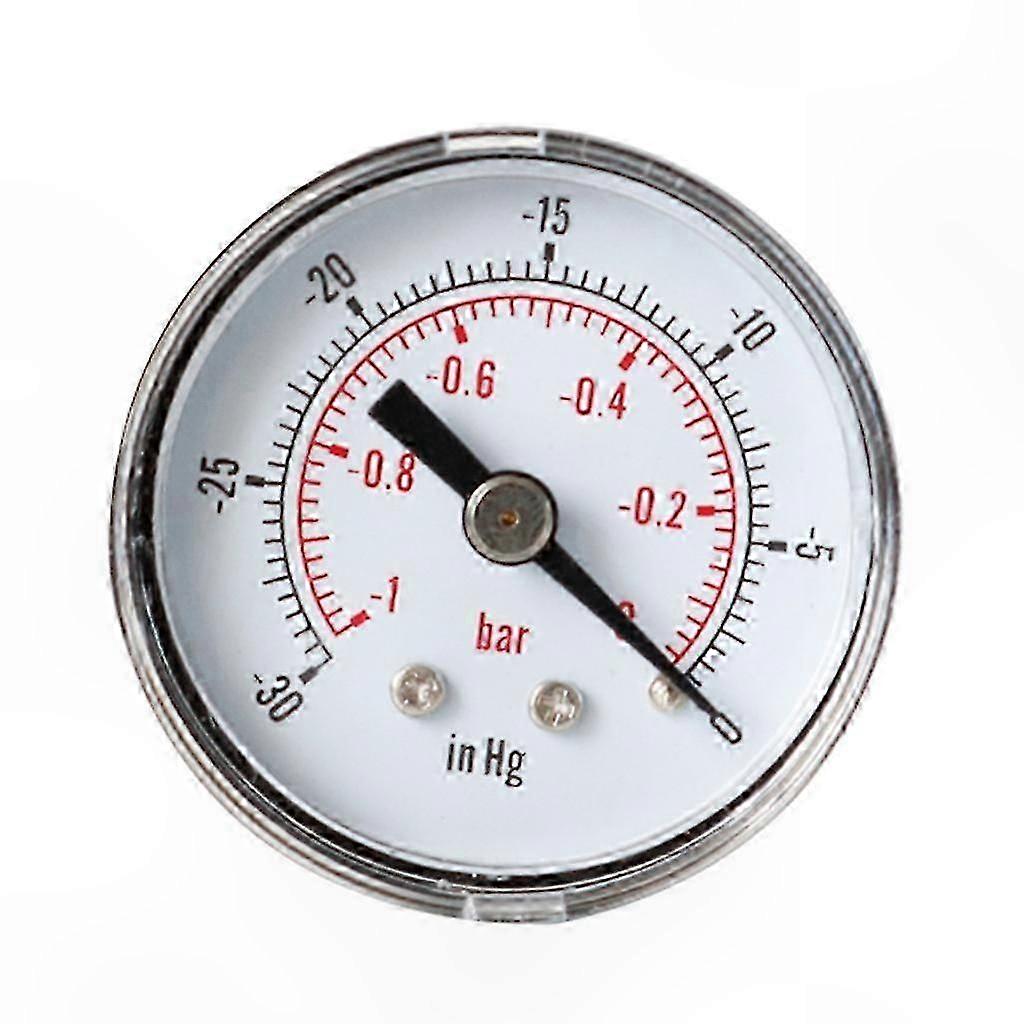 Vacuum Pressure Gauge with Dial Display and 1/8 BSPT Back Mount Connection for Air Systems Monitoring