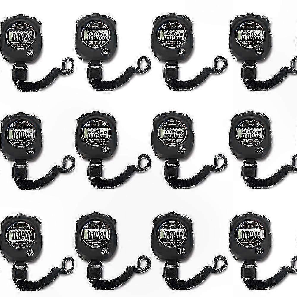 Timer digitale per cronometro sportivo Confezione da 12, multifunzione con ampio display, data, ora e funzione di allarme