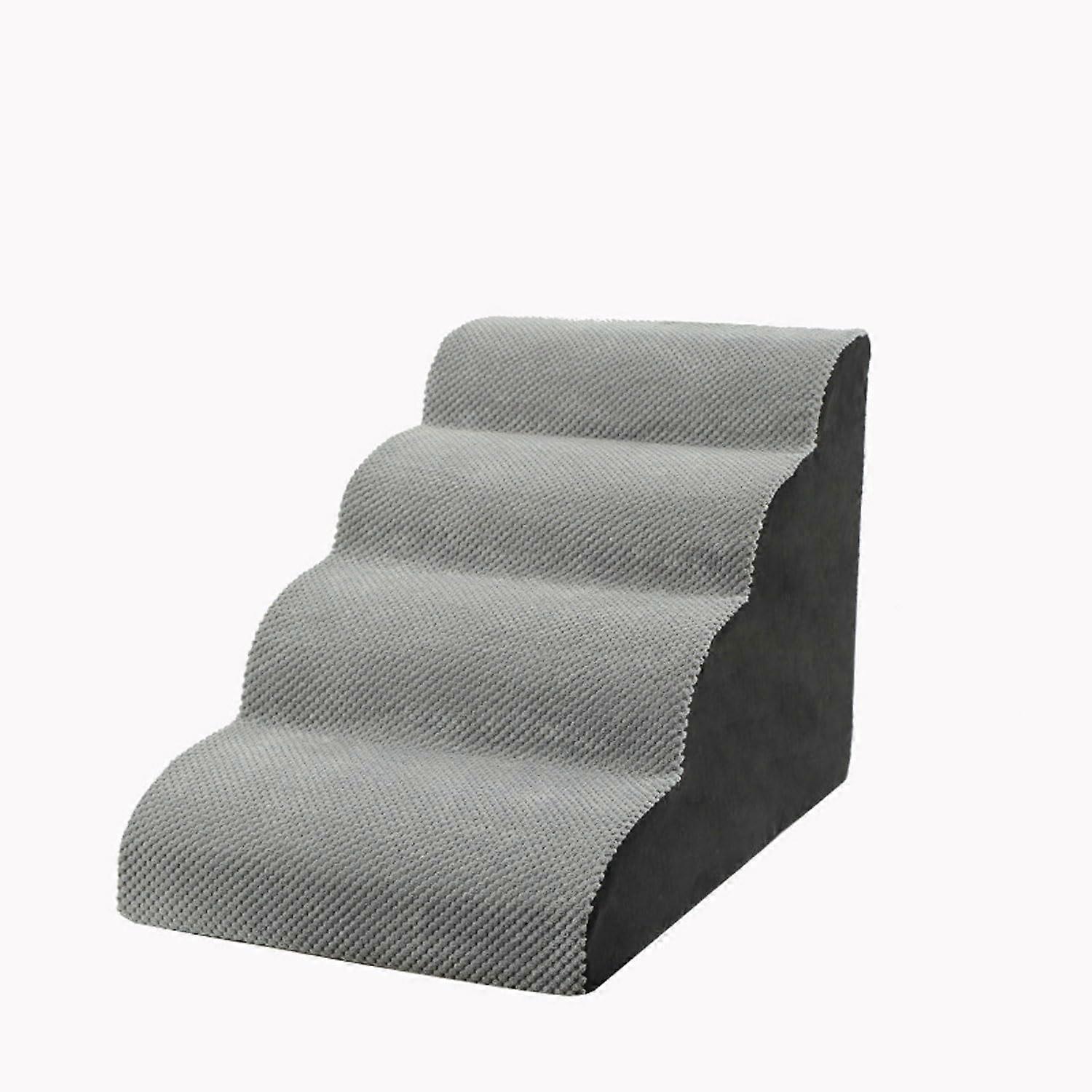 Pet stairs for bed, sofa, 3 steps, removable washable cover, nonslip (4 Steps Grey)