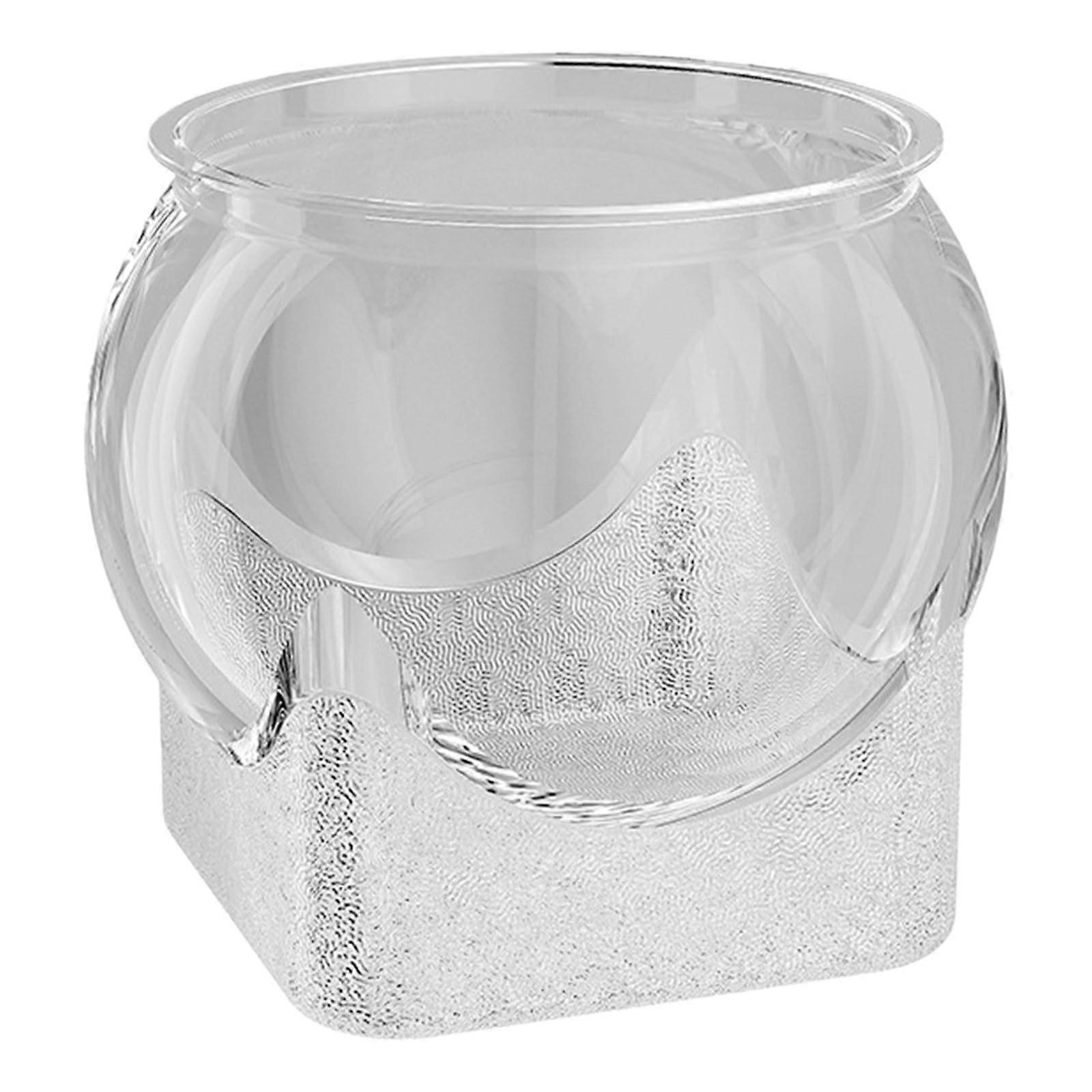 Desktop Aquarium For Fish Turtle Round Bowl Clear Tank Enhance Viewing Experience