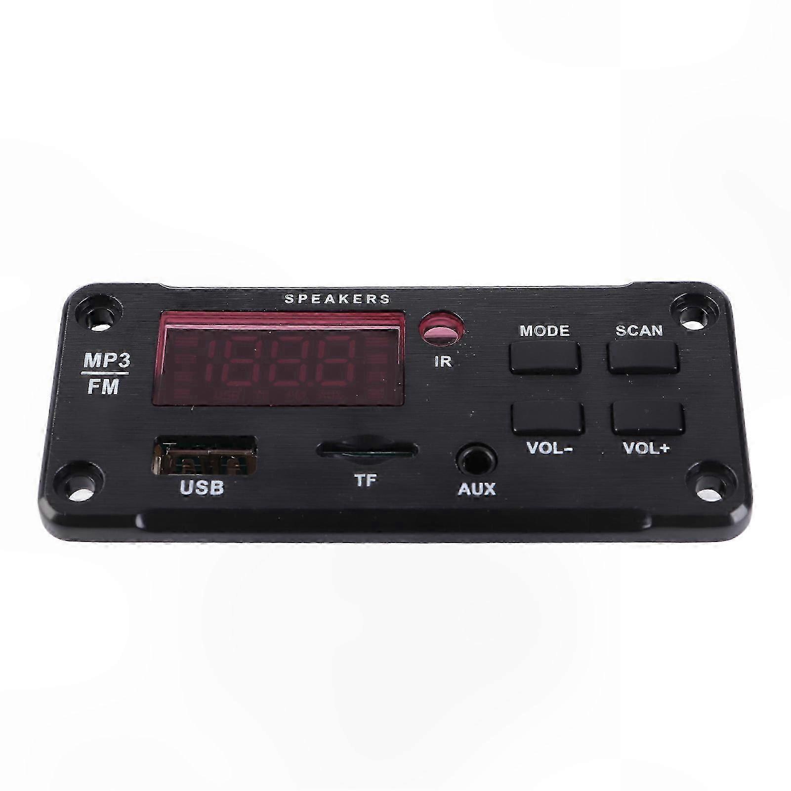 Bluetooth 5.0 MP3 Decoder Module with Dual Decoding and Digital Display, DC 6V-12V Wireless Receiver Module Remote Control Included