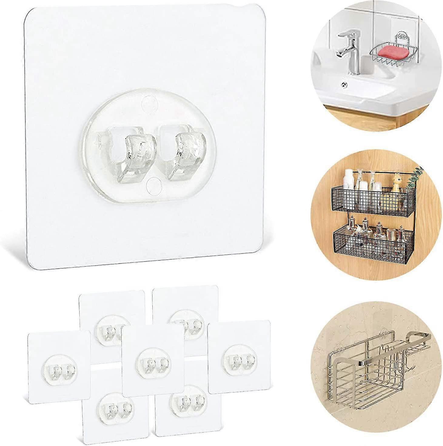 Strong Adhesive Hooks for Pack Shower Caddy - Replacement Hooks for Bathroom, Corner Shelf & Soap Dish (Single Hook)