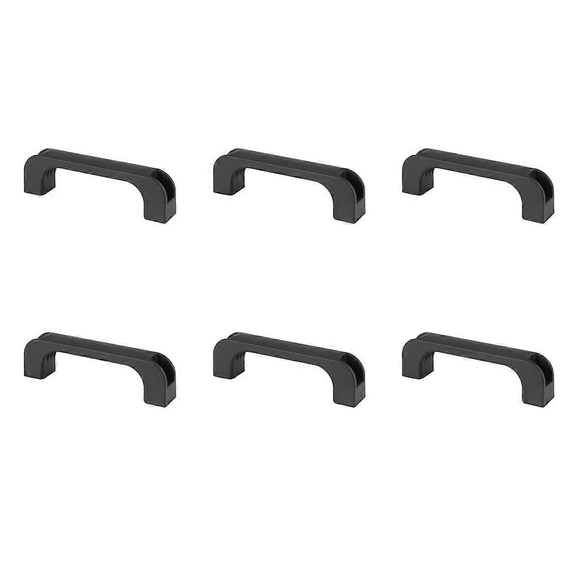 6X Door Cabinet Black Plastic Rectangular Pull Handle 5.2 Inch