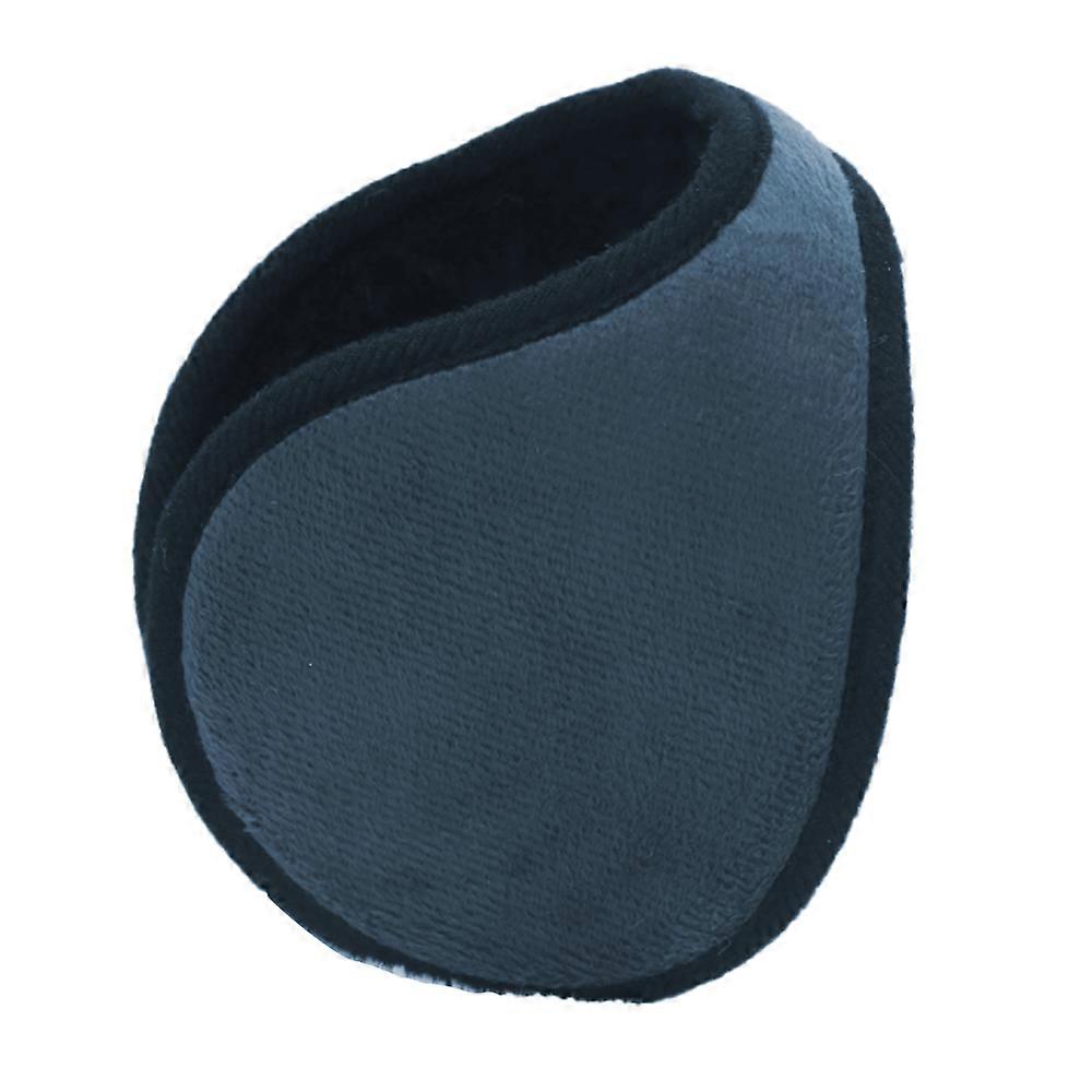 Adjustable, foldable ear cups at the back of the head.