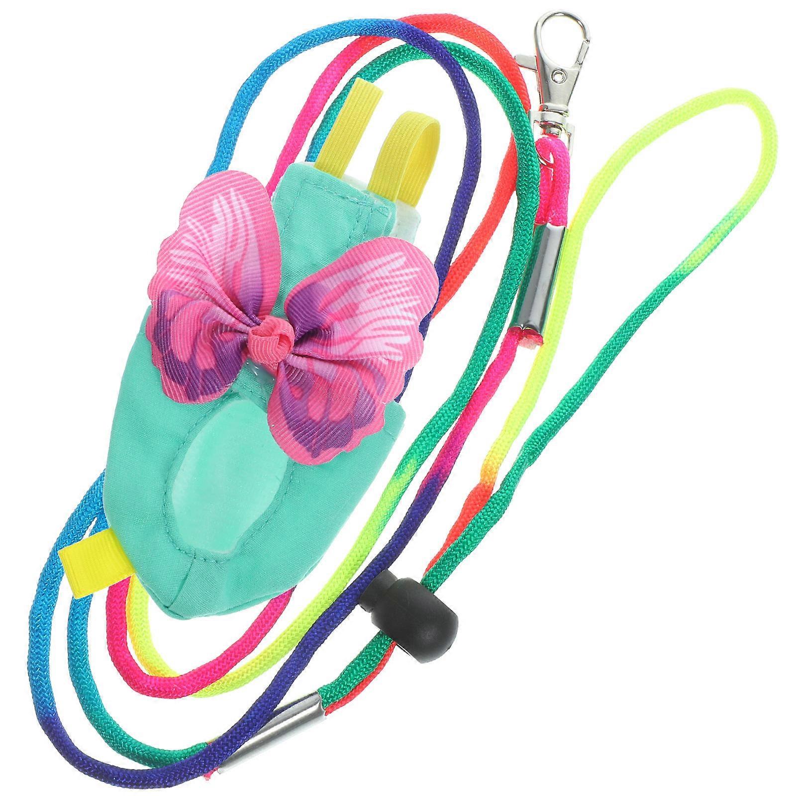 Bird Flying Leash Bird Flight Harness Vest for Parrots and Birds Assorted Color Fabric Reusable 1 Set