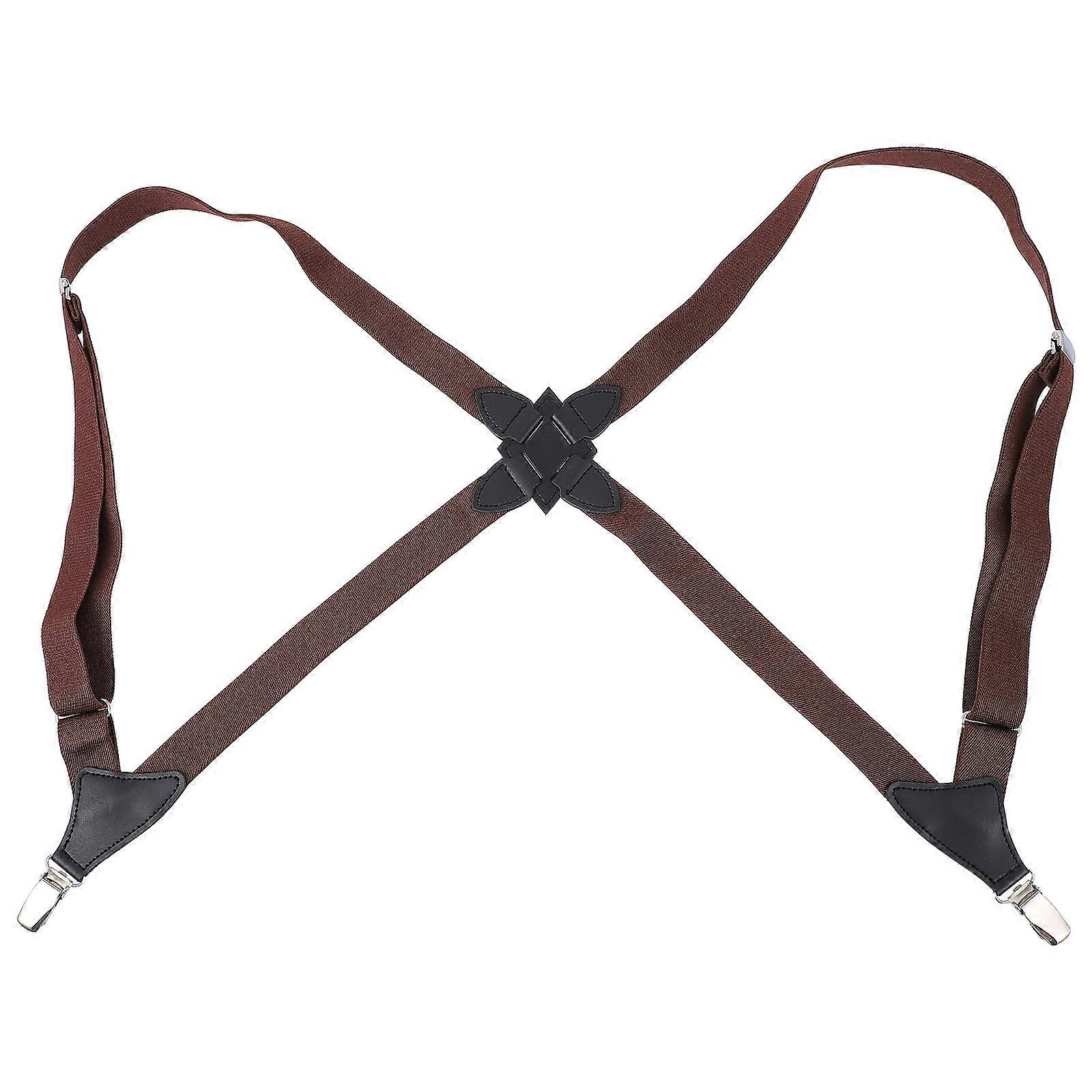 Coffee Adjustable Elastic Suspender Clipon for Decoration Comfortable Polyester Strap 1Pc