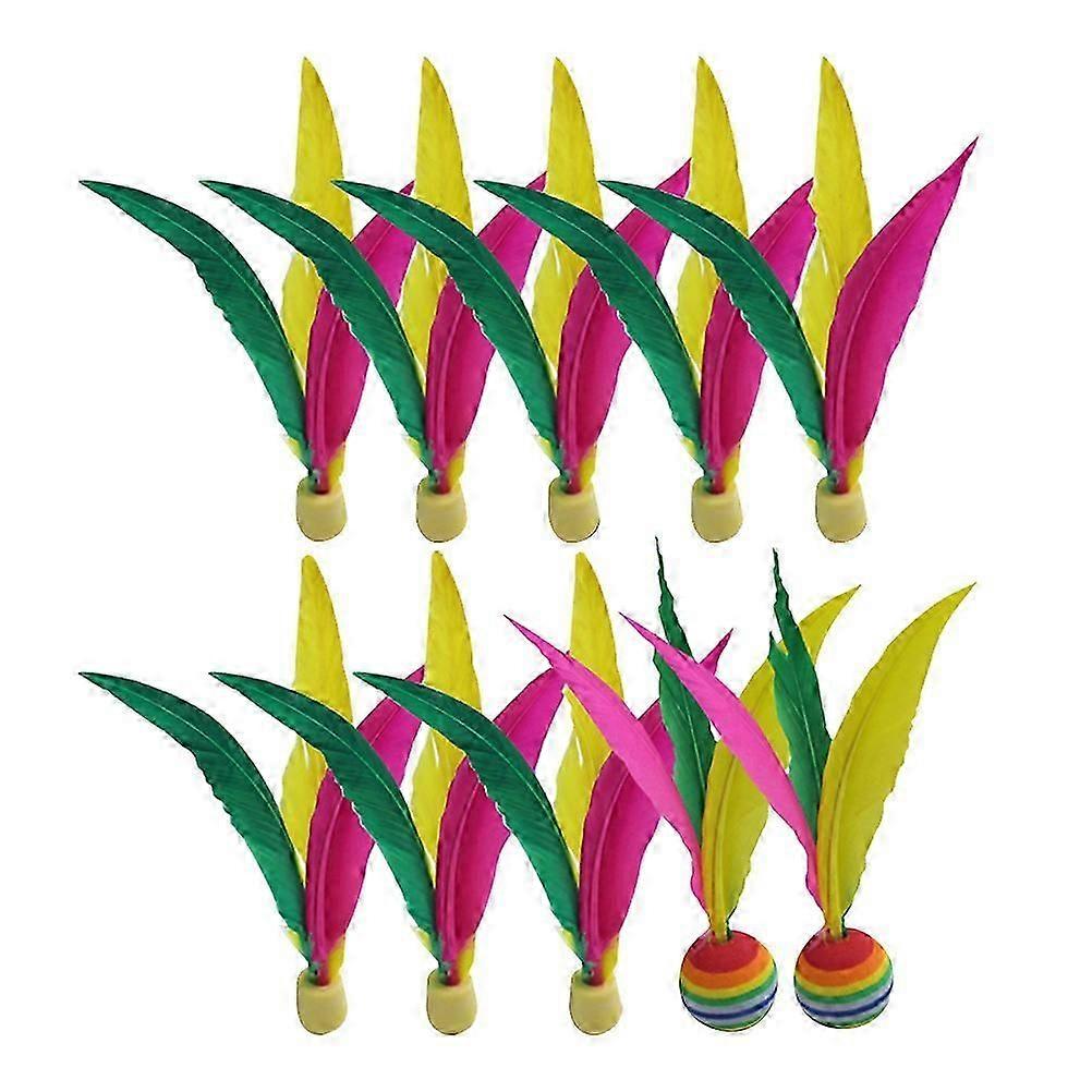 10 ADET Board Badminton Üç Tüy Topları Plaj Çocuklar Çocuklar için Açık Hava Raketle