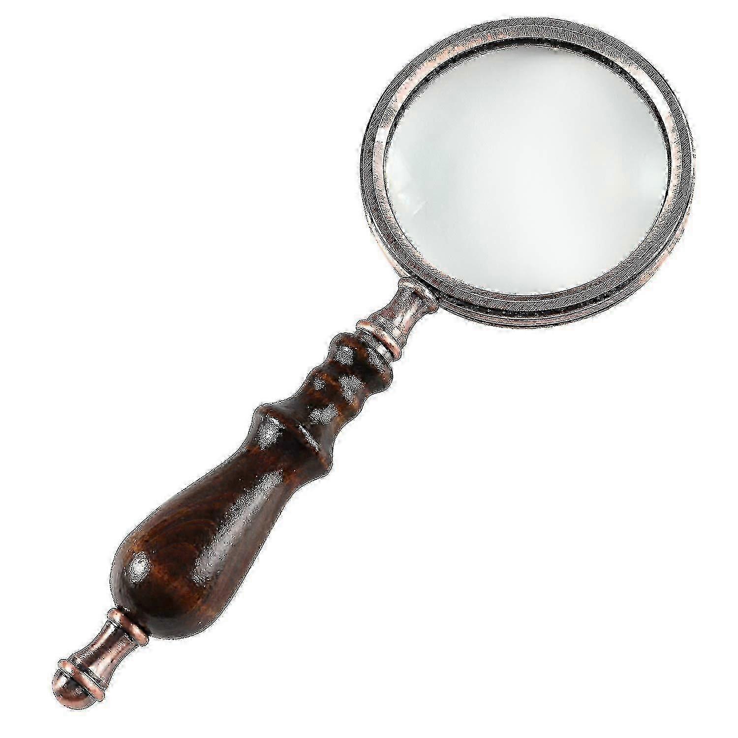 10x Handheld Magnifying Glass With Handle, Antique Copper Magnifier(1pcs, bronze color)