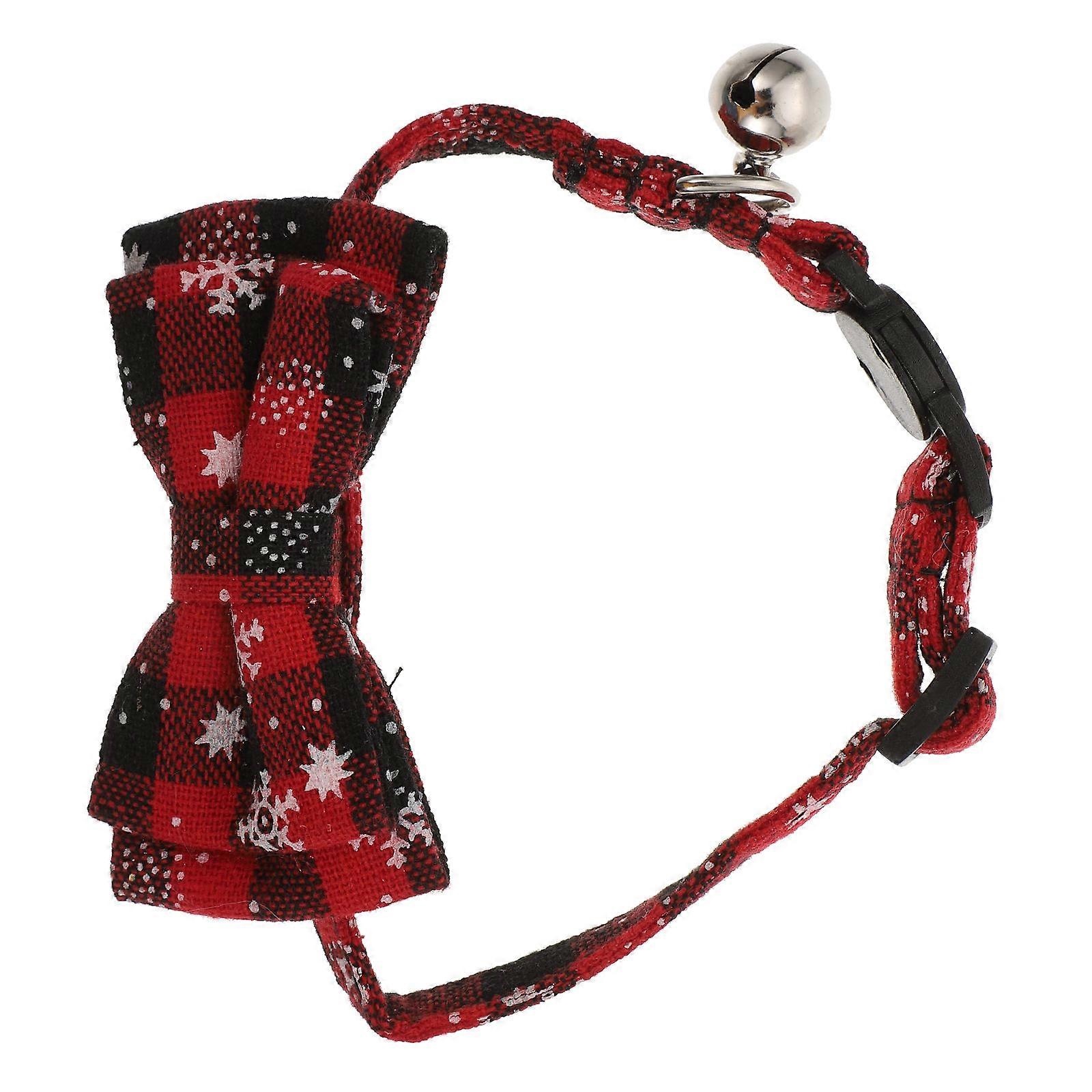 Pet Accessories Cat Collar Christmas Parties Holiday Red Cotton Polyester Adjustable Lightweight 1Pcs