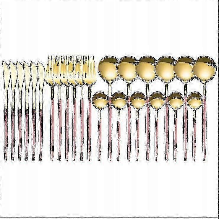 Spoon Fork Table Knife Set 24 Cutlery Flatware Stainless Steel(size:c)