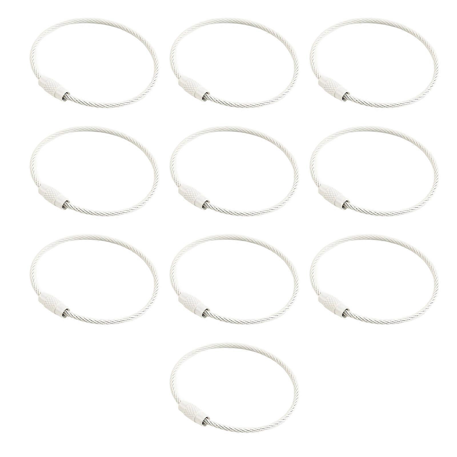 10PCS Metal Key Rings Secure Closure Colorful Crafting Components for Jewelry Keychain Projects White