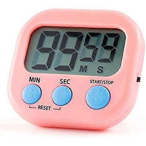 Pink Color - Magnetic Kitchen Timer with Large LCD Display, Timers for Cooking, Studying, Loud Alarm and Countdown