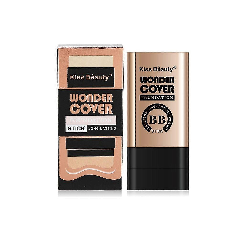 2 In 1 Anti Wrinkle Foundation Stick, Flawless Eraser Foundation Stick, Hydrating Lightweight, Double Head Foundation Face Make Up Contour Stick with