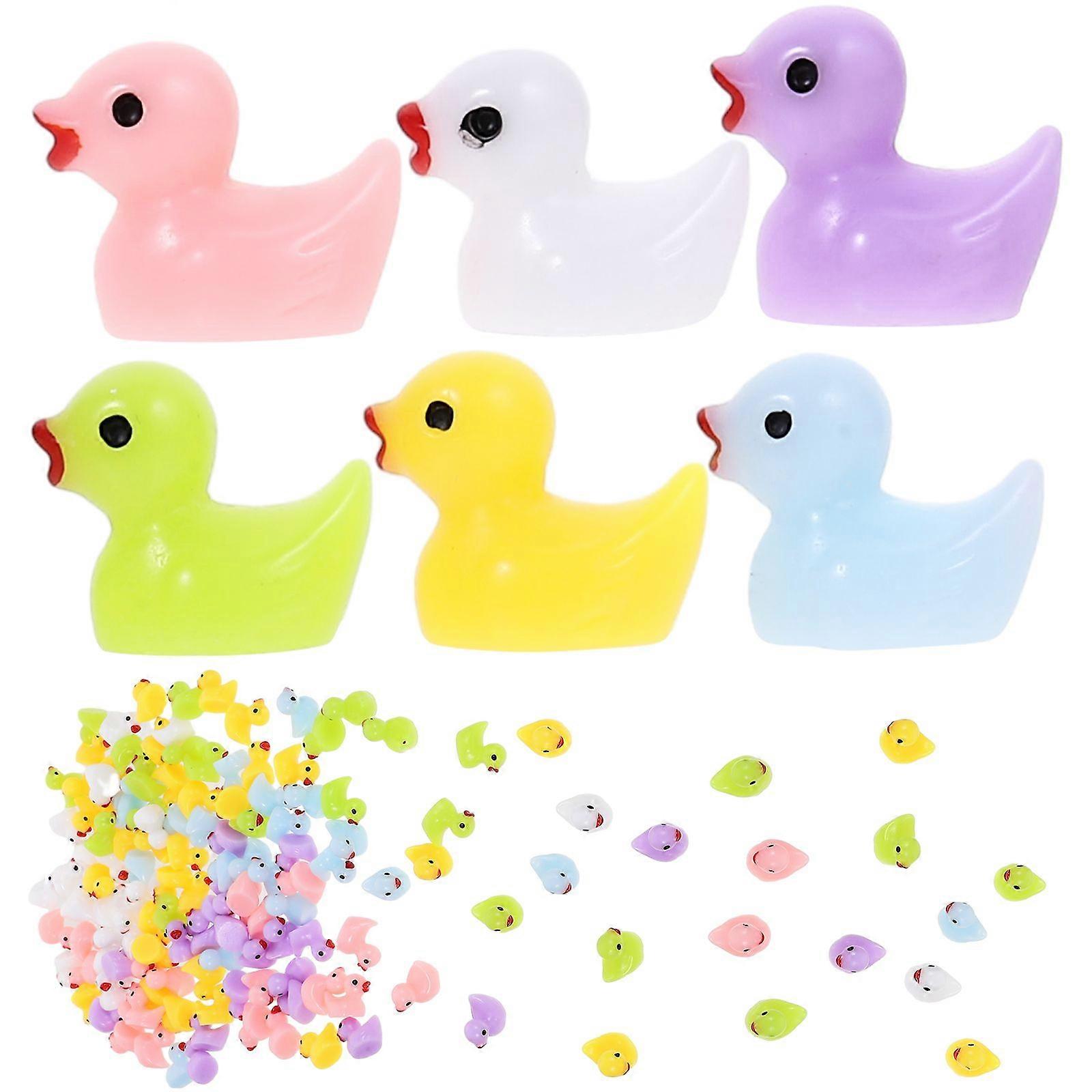 200Pcs Resin Mini Duck Figurine Adorable Miniature Duck Statue Lovely Tiny Duck Garden Duck Decor