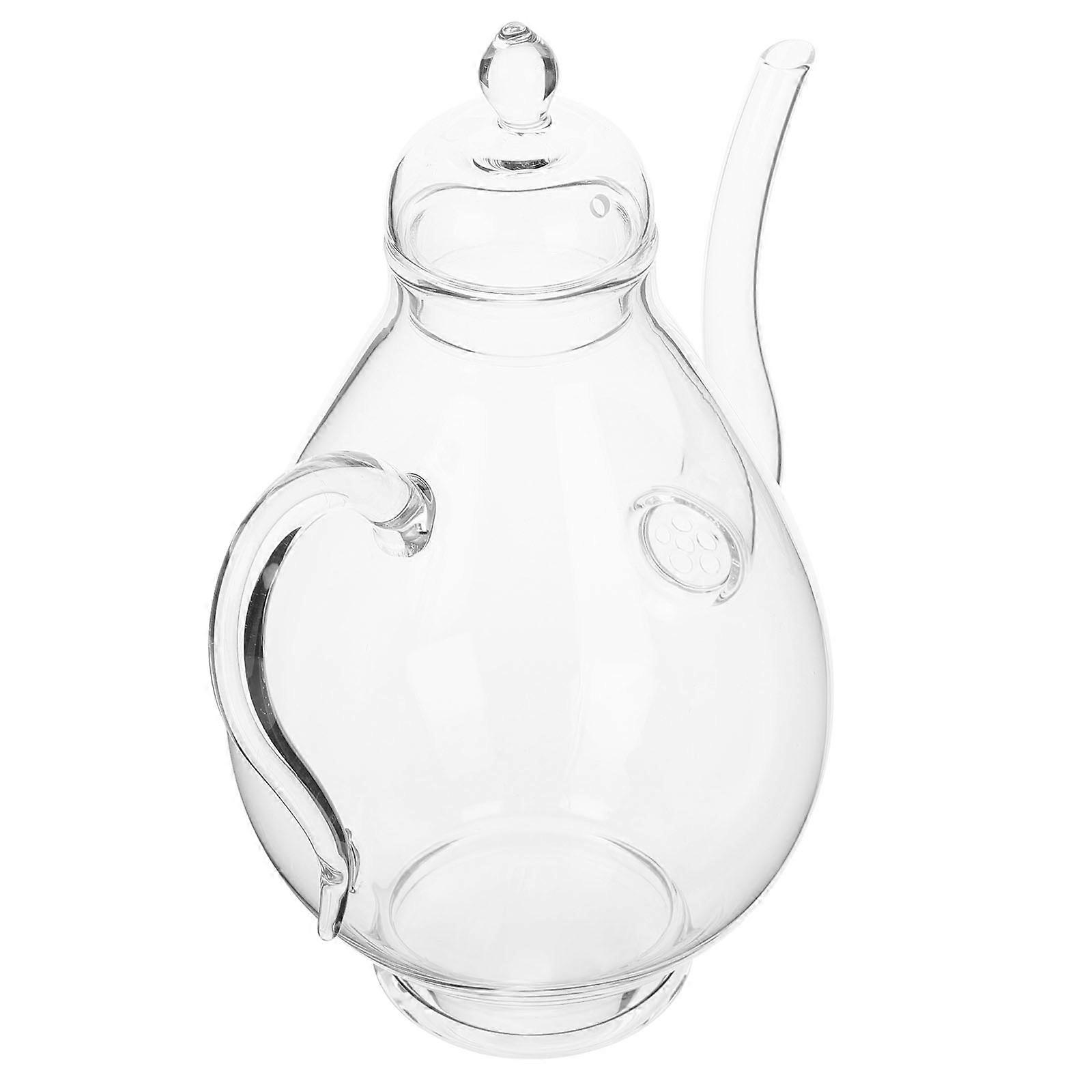 Vintage Clear Glass Teapot with Strainer 1 Set Heat Resistant for Stovetop Small Teapot for Loose Leaf Teas