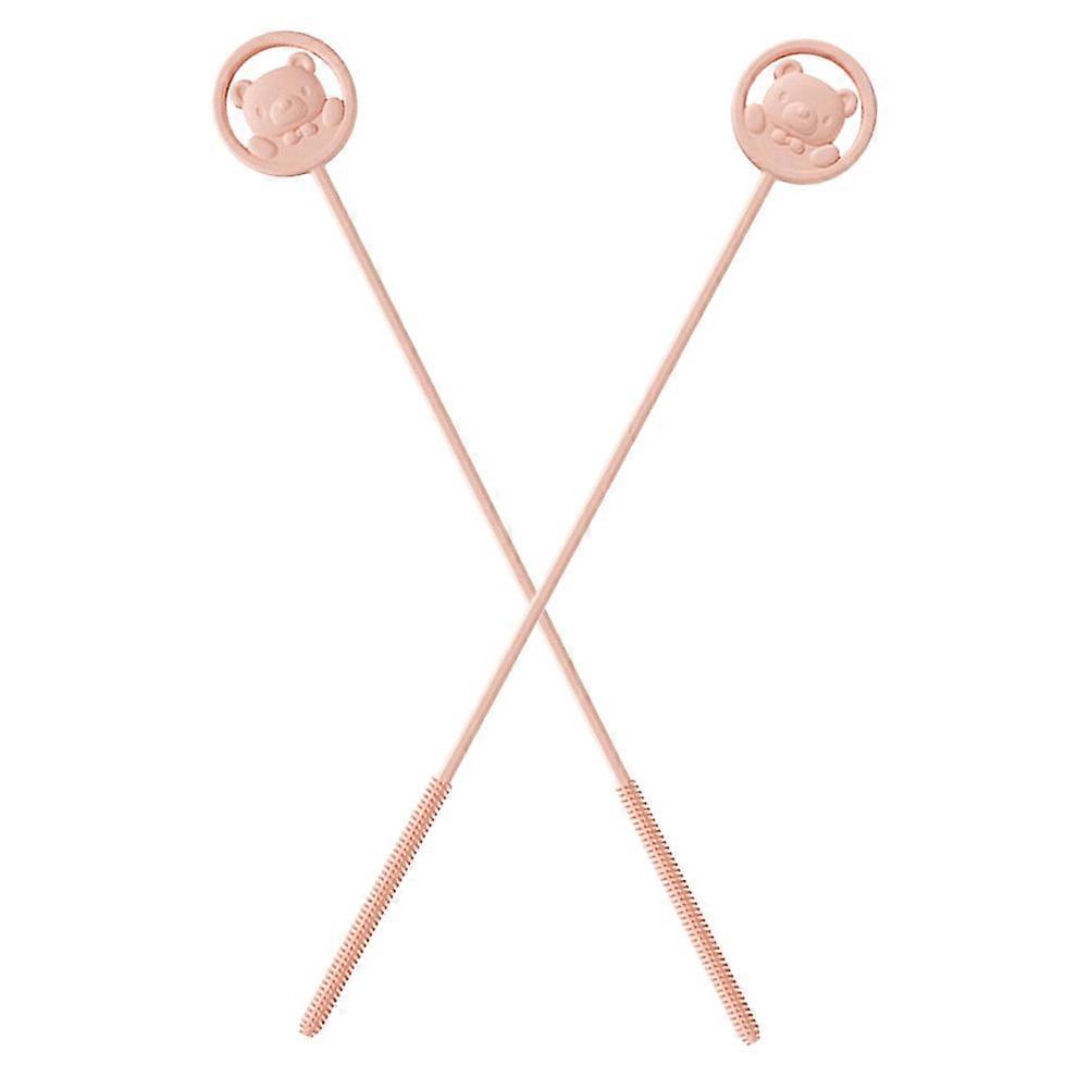 Pink Silicone Water Bottle Brush Cleaner Lightweight Slim Design for Home Use Durable Cleaning Tool 2pcs
