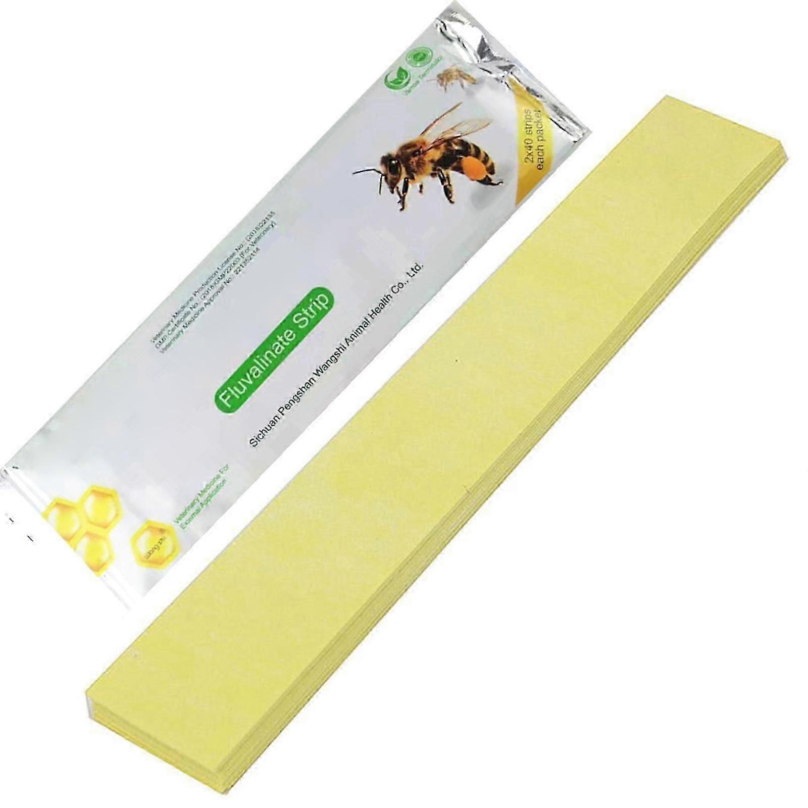 Varroa Strips Fluvalinate Bee Mite Killer Θεραπεία για Μελισσοκομία Ελέγχου Παρασίτων Ακαρεοκτόνο Κατά των Ακάρεων Μέλισσας 80τμχ ανά σακούλα