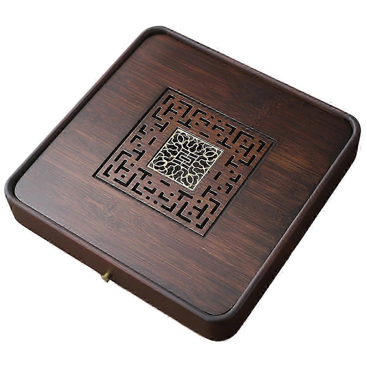 Small Tea Tray Bamboo Tea Tray Home Use Water Storage and Drainage Three Functions Secret Code of T