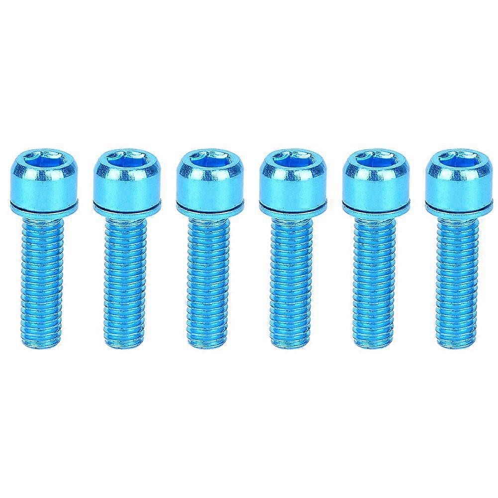 6Pcs M5x23mm Steel Bike Bottle Bracket Storage Rack Bolt Bicycle Accessory(blue)