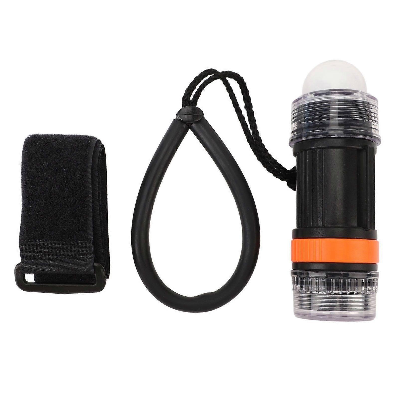 Dive Strobe Light Waterproof High Brightness LED Battery Powered Diving Signal Flashlight for Underwater Adventure Black