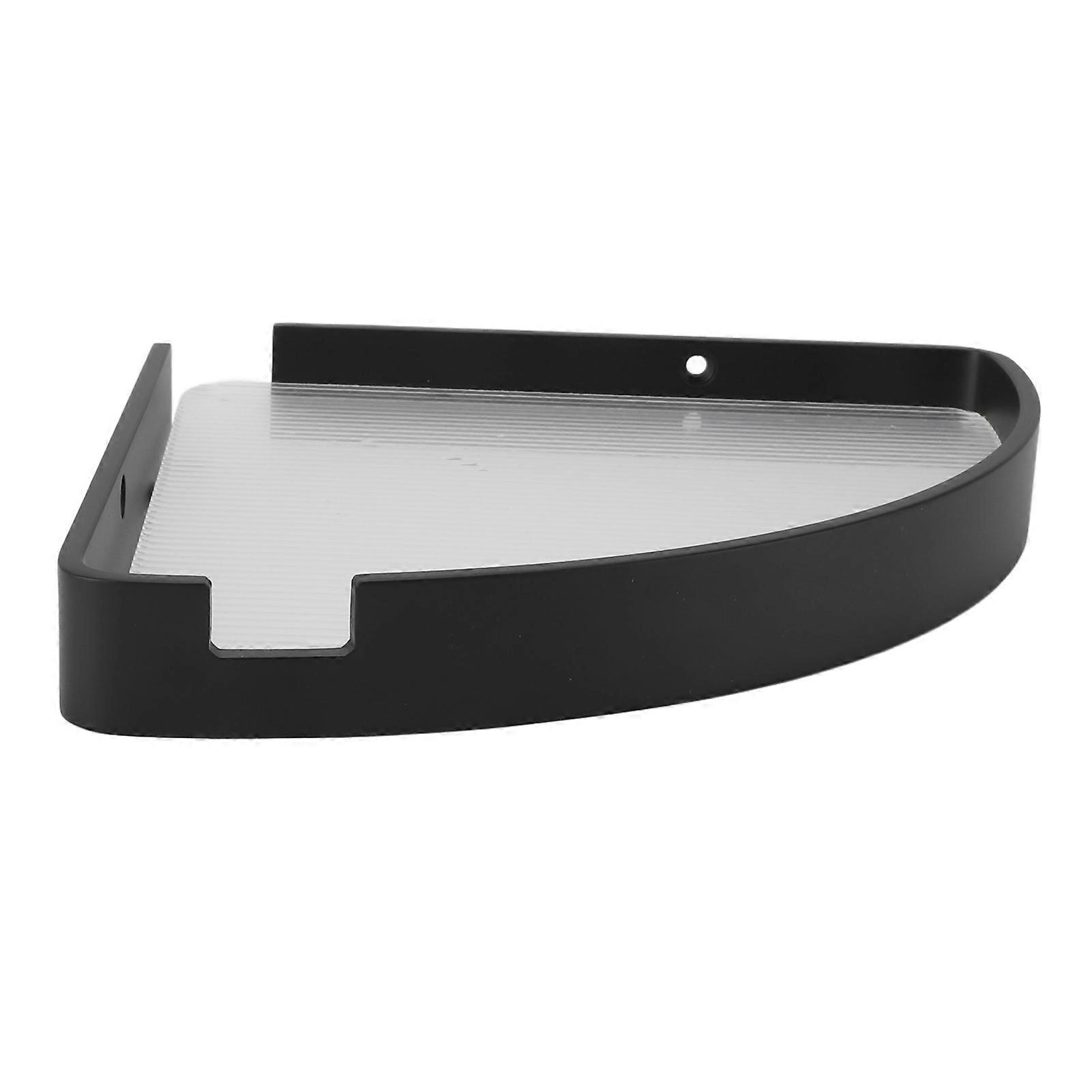 Black Triangular Aluminum Acrylic Shower Corner Shelf Wall Mount